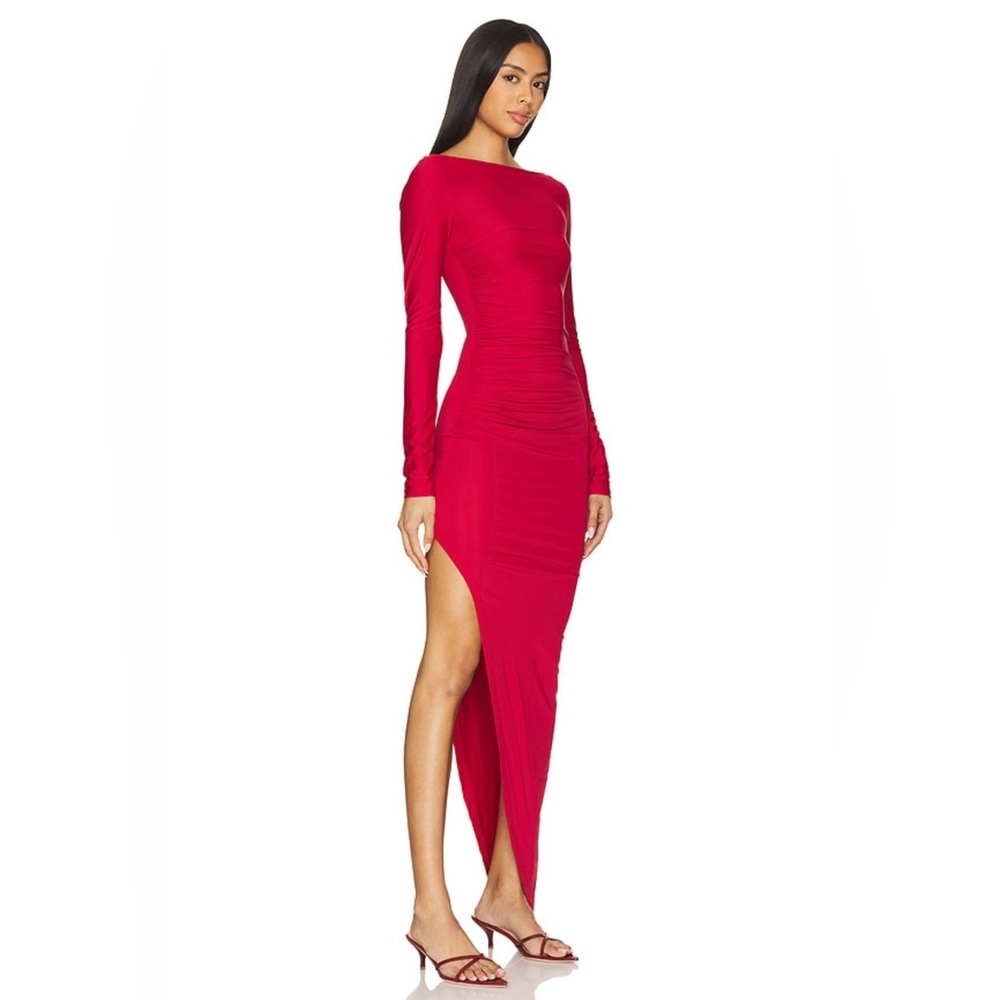 đź’—Superdown Red Bodycon Dress with Slit - Picture 2 of 7